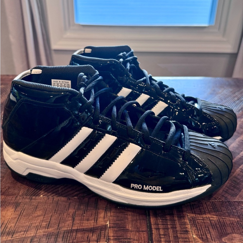 Adidas Pro Model Glossy Black and White High-Tops